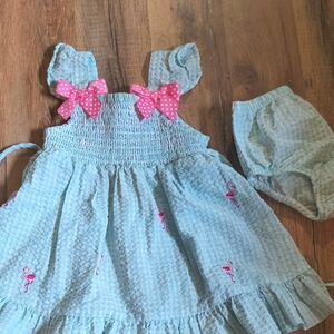 Rare Editions Blue and Pink Gingham Dress